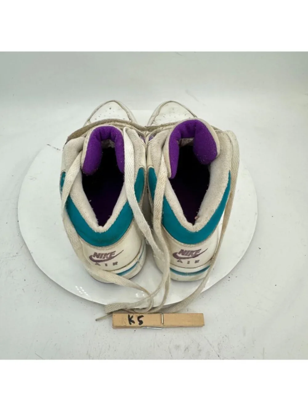 Vintage Nike Air Women Size 8 White Teal Purple Shoes Made In China